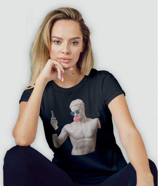 Дамска тениска с щампа Арт Social media addiction summer vibes - TShirtArtShop.com